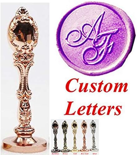 Vintage Customize Personalized Custom Wedding Monogram Initials Sealing Wax Seal Stamp Rose Kit Custom Invitation Embellishment Christmas Gift Wrap Package Custom Word Wax Seal Stamp Set