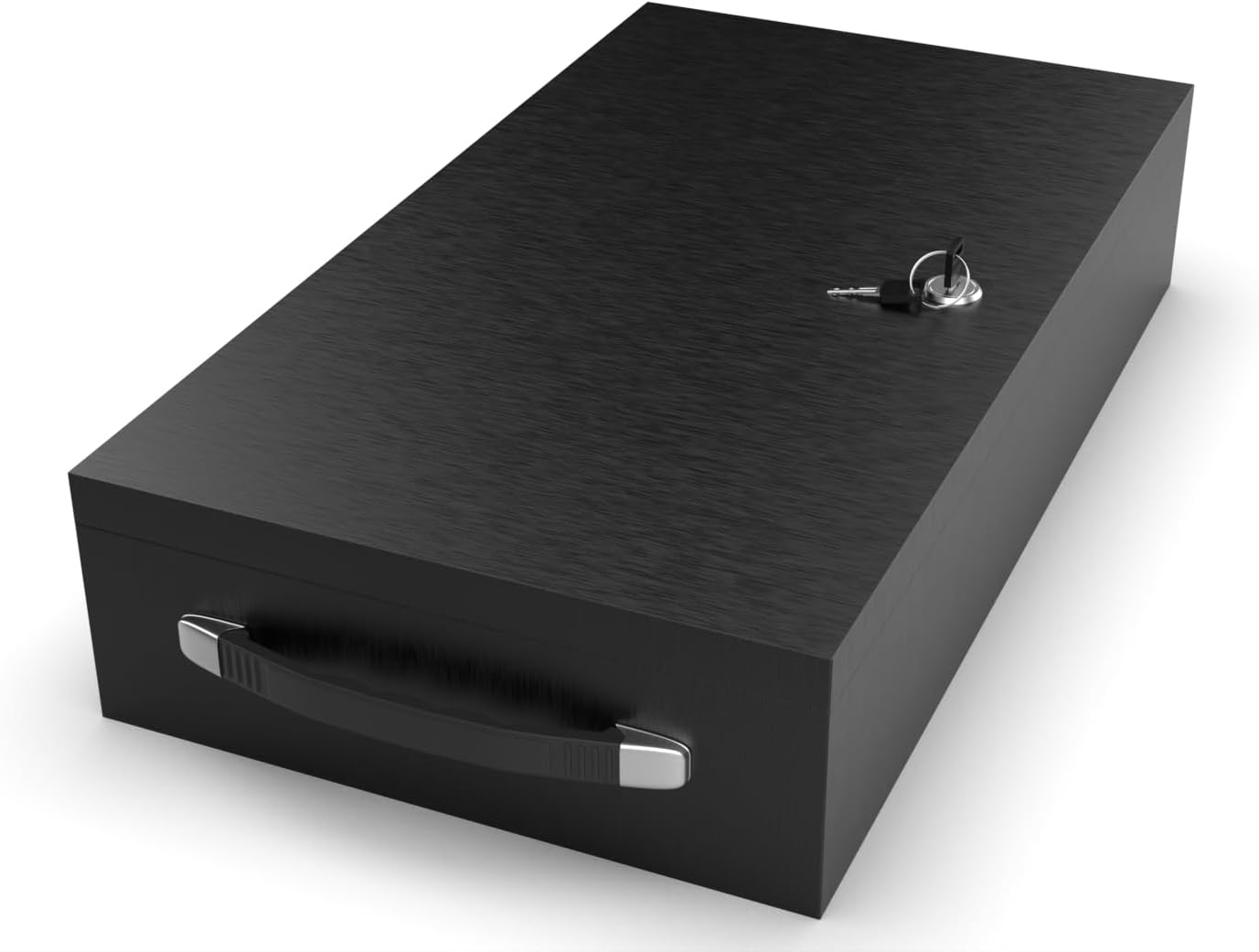 Fire Retardant Large Strong Box, Fits Legal Documents & More Flat, Steel Security Chest Lock Box, Fire Resistant to Safeguard Vitals, 0.43 Cubic Ft, 18" x 10" x 3.5" Interior, Black