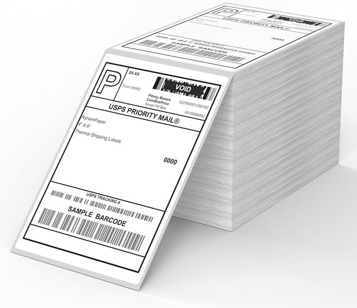 Direct Thermal Label-Shipping Label 4x6-NefLaca Thermal Printer Sticker 4"x6",Compatible with Rollo,Nelko,Zebra. MUNBYN Printer(Pack of 1000 Labels)