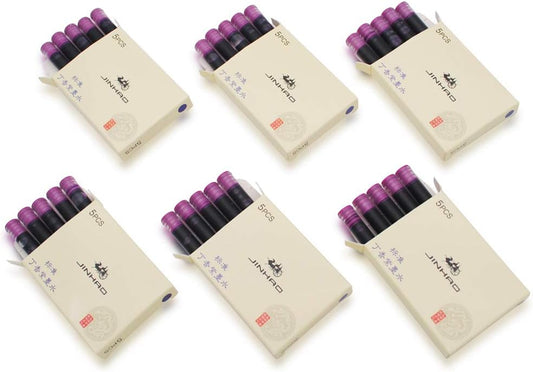 30pcs JINHAO Ink Cartridges Fountain Pen Refills for JINHAO and Baoer Pen Standard Size (Bluish Violet)