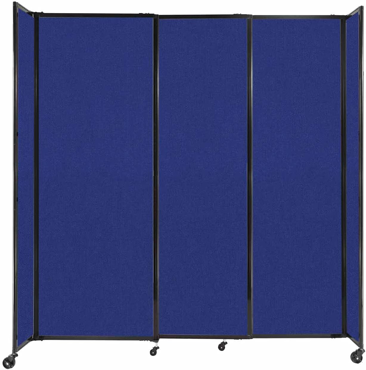 Versare Straightwall Sliding Portable Wall Partition | Freestanding Office Dividers | Locking Wheels | Temporary Room Separator | 7'2'' Wide x 7'6'' Tall Royal Blue Fabric Panels