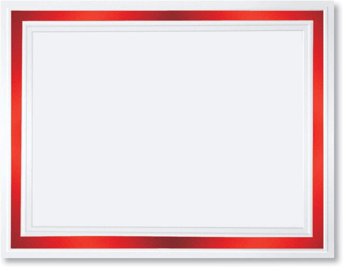 PaperDirect Pristine Specialty Certificates, 50 Sheets of 38lb White Paper, 8½" x 11", Red Bold Foil Border, Perfect for Awards, Students, Employees, Volunteers, Course Completion, Diplomas