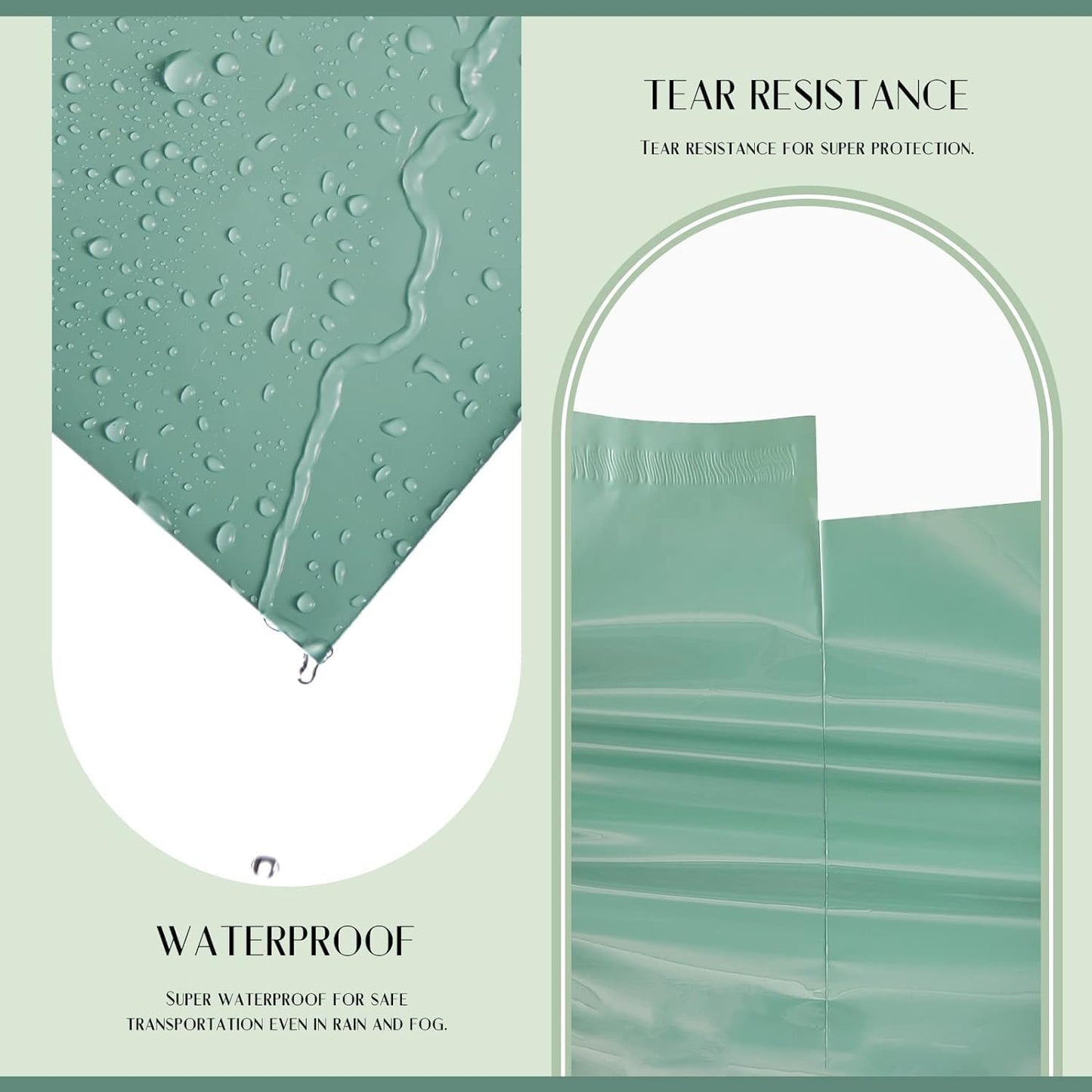 Metronic Poly Mailers 14.5X19 500Pack, Strong Adhesive Shipping Envelopes for Clothing, Waterproof Shipping Bags for Small Businesses, Flexible Mailers Poly Bags, Grayed Jade Green