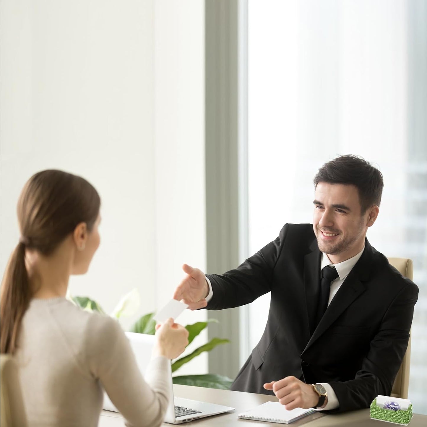 PATIKIL Rhinestone Business Card Holder, Crystal Business Card Holders Bling Business Card Organizer Display Stand for Desktop Desk Office Exhibition, Green