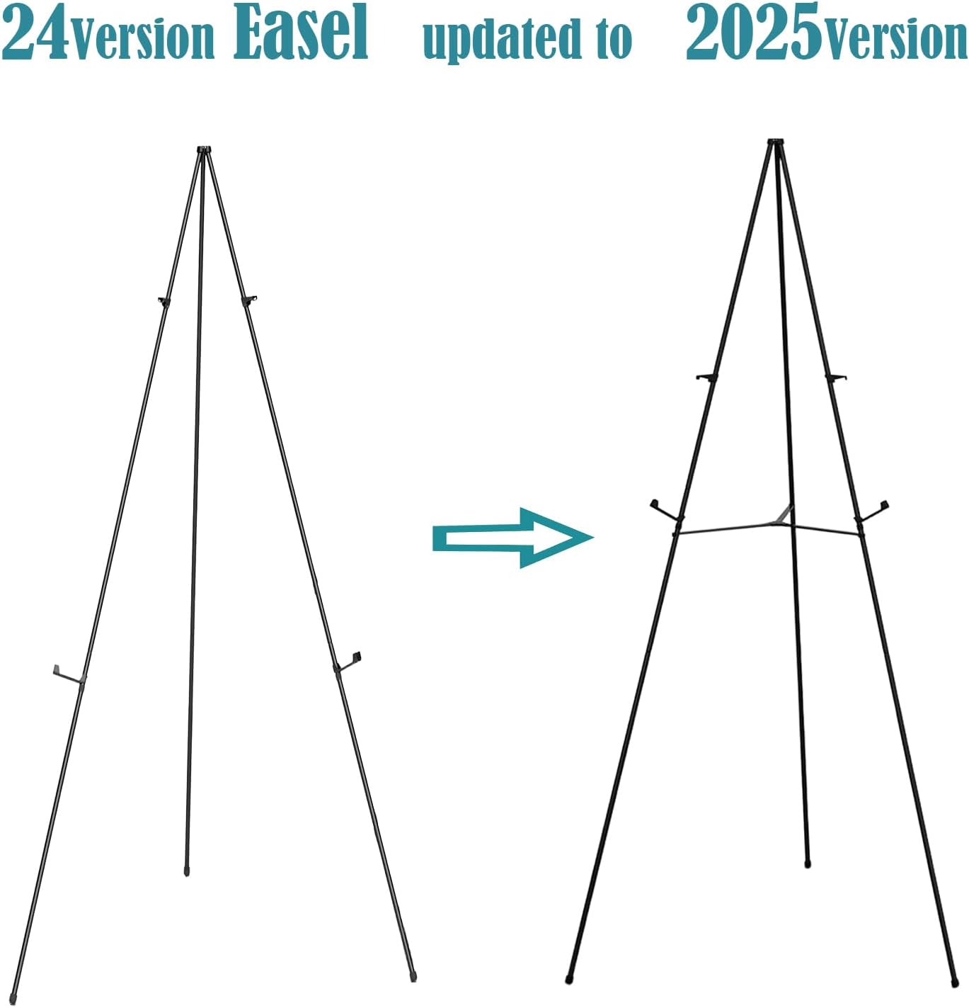 63" Easel Stand for Wedding Sign - Adjustable Easels for Display Painting Canvas - Metal Floor Easels with Portable Bag Fit for Lobby,Exhibition,Holds 4lbs,2Pack