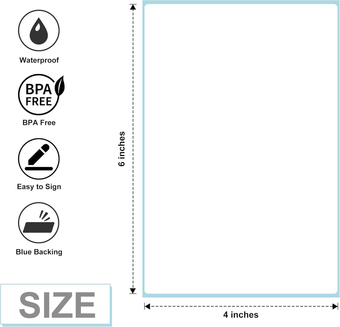 L LIKED 1000 Fanfod 4" x 6" Direct Thermal Labels Shipping Labels with Perforated Line for Rollo, Zebra, Jadens, Nelko, Munbyn, Phomemo, White