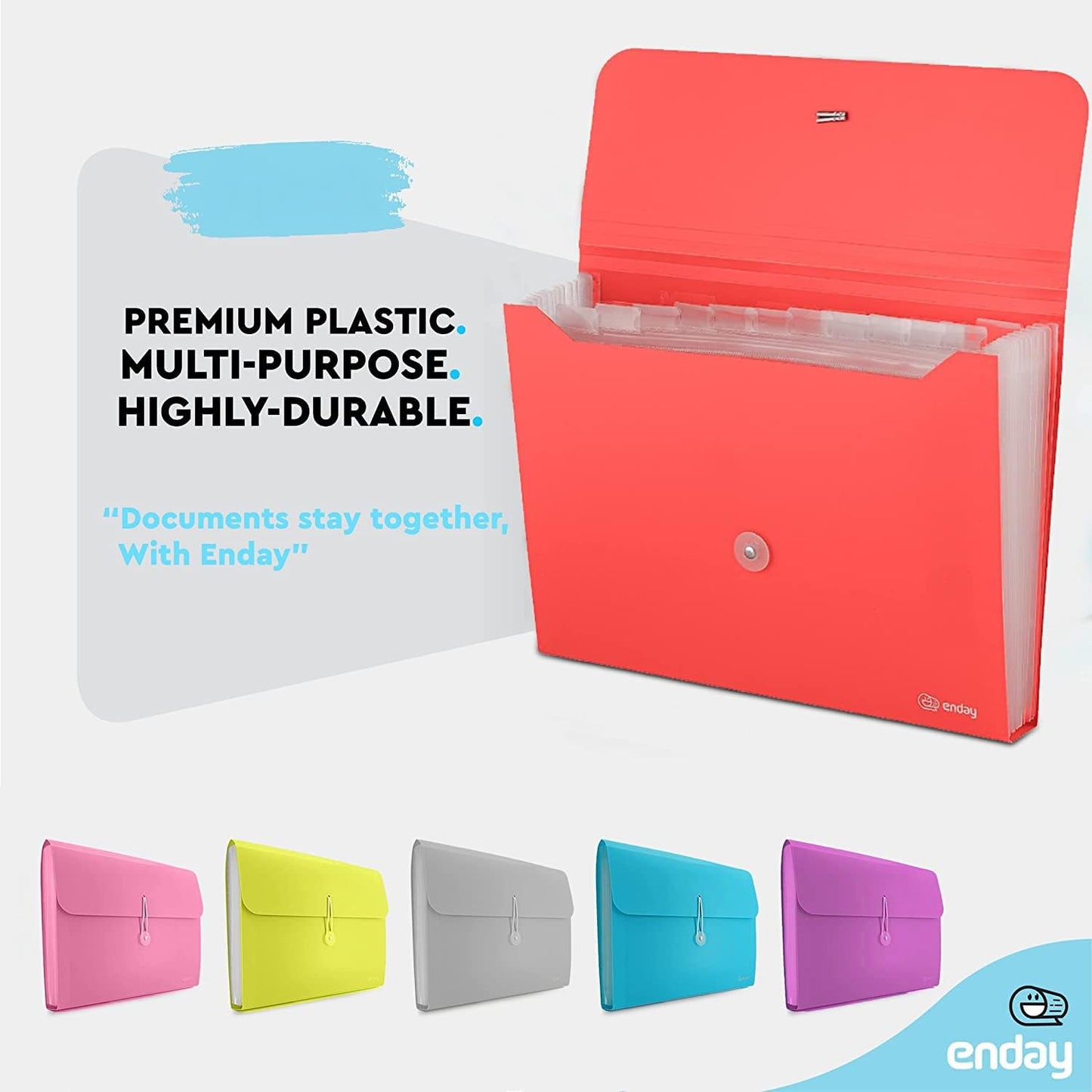 Accordion File Organizer 13 Pocket Expanding File Folder with Labels, Accordion File Organizer Letter Size Letter A4 Paper for Receipts, Bills and Documents 13" x 9.5” –by Enday