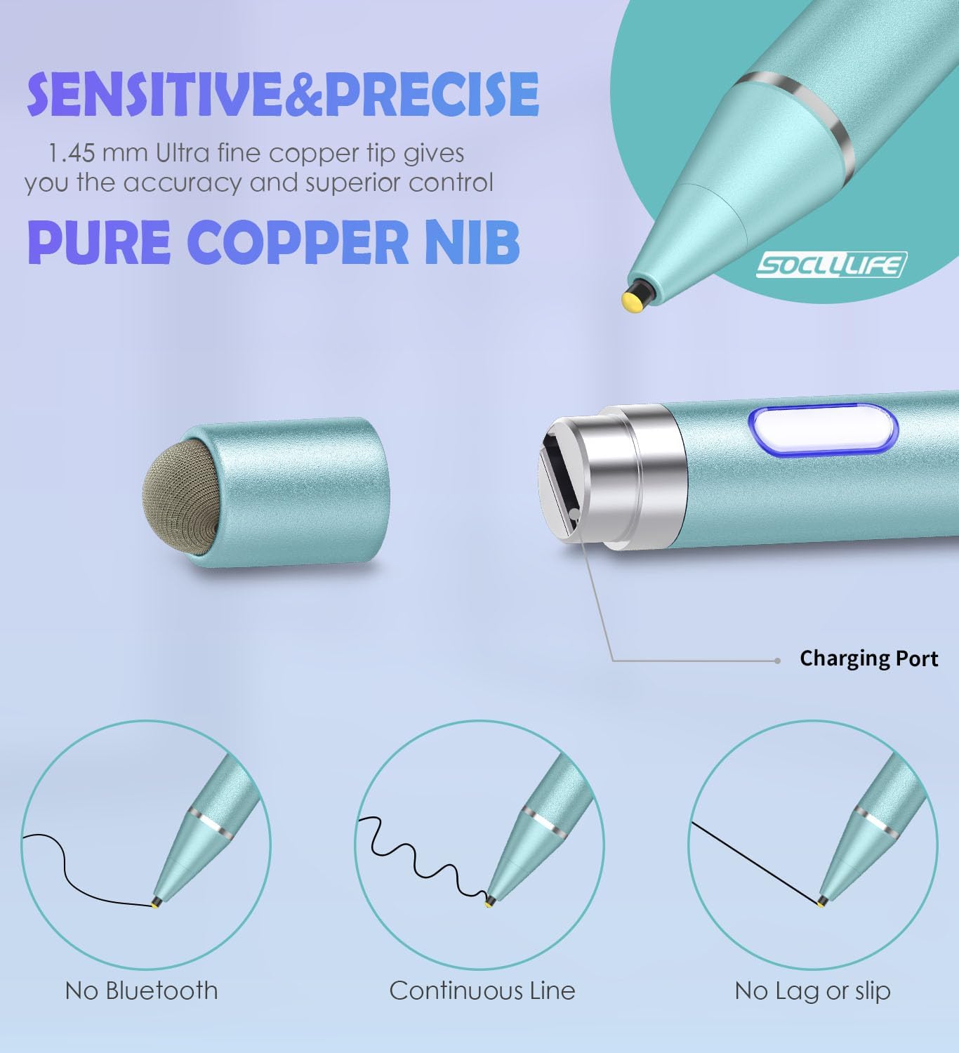 Active Stylus Pen for Touch Screens, Dual Pen Tips for Drawing &Writing,High Precise Universal Digital Pencil for i-Pad Air/Pro/Mini, A-pple i-Phone 16/15/14/13/12/11/X/8,Tablet/Phone/Sam-sung/K-indle