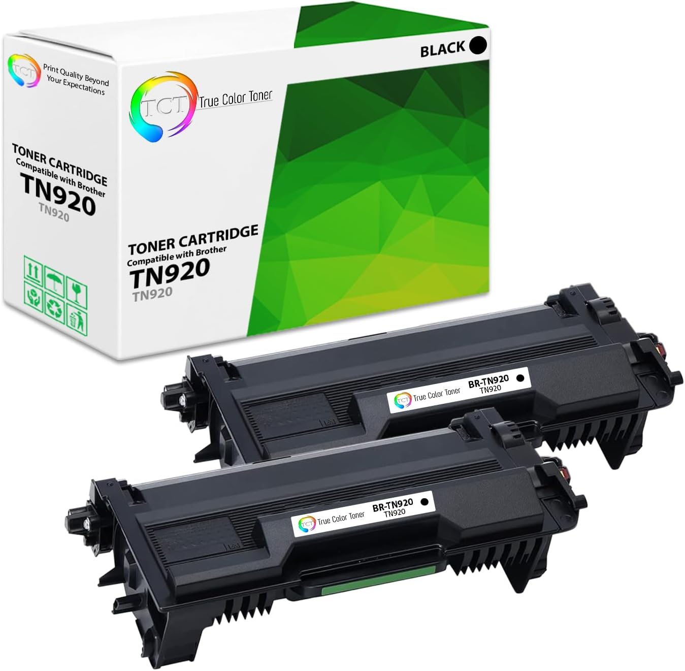 TCT TN920 Toner Cartridge 2 Pack - Compatible Replacement for Brother TN920 TN-920 Works with Brother HL-L5210DN L5210DW L5210DWT L5215DW DCP-L5510DN Printers (3,000 Pages)