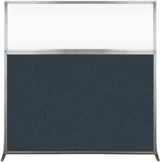 Versare Hush Screen Portable Room Divider | Workstation Wall Divider | Freestanding Privacy Hush Panels | Clear Windows | Fabric Office Divider Screen | Great for Room Separation