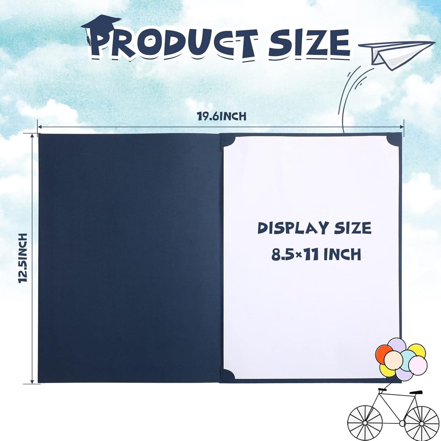 Fainne 80 Pieces Certificate Holders Diploma Holders Document Holder Certificate Covers Certificate Folders with Gold Foil Border for Letter Size 8.5 x 11 Inches Diploma Documents Awards (Navy Blue)