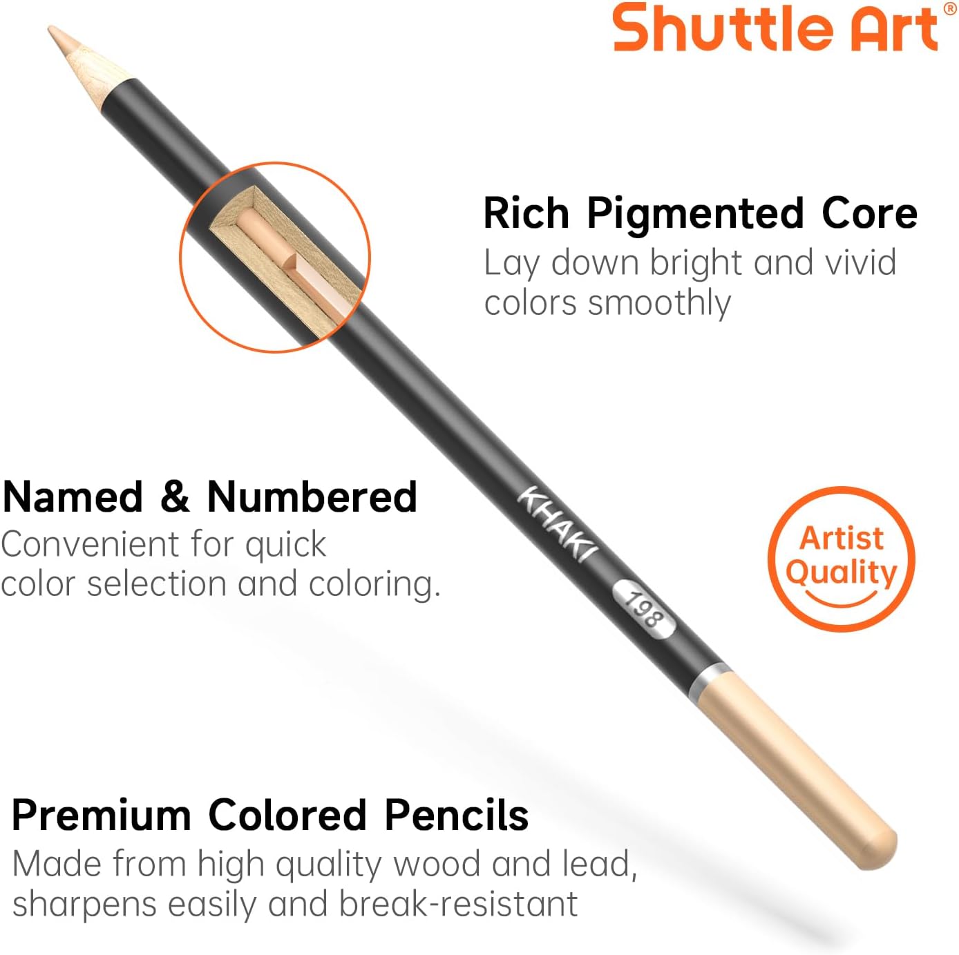 Shuttle Art 36 Skin Tone Colored Pencils, Colored Pencils for Adult Coloring, Soft Core Color Pencil for Adults Kids Artists Beginners Drawing Coloring Sketching