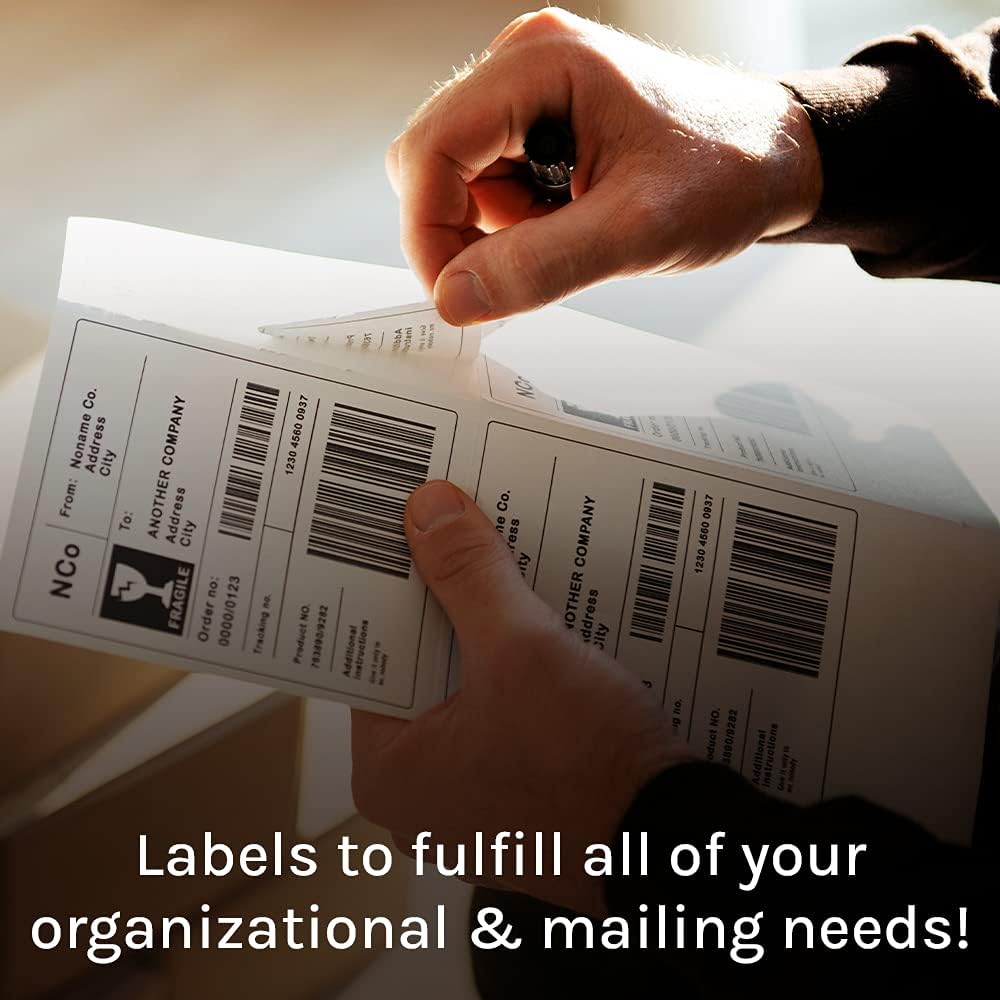 Premium Label Supply White Sticker Address Labels – 2" x 4" – Laser/Inkjet Compatible – (10 per Sheet), 25 Sheets – 250 Total Adhesive Labels