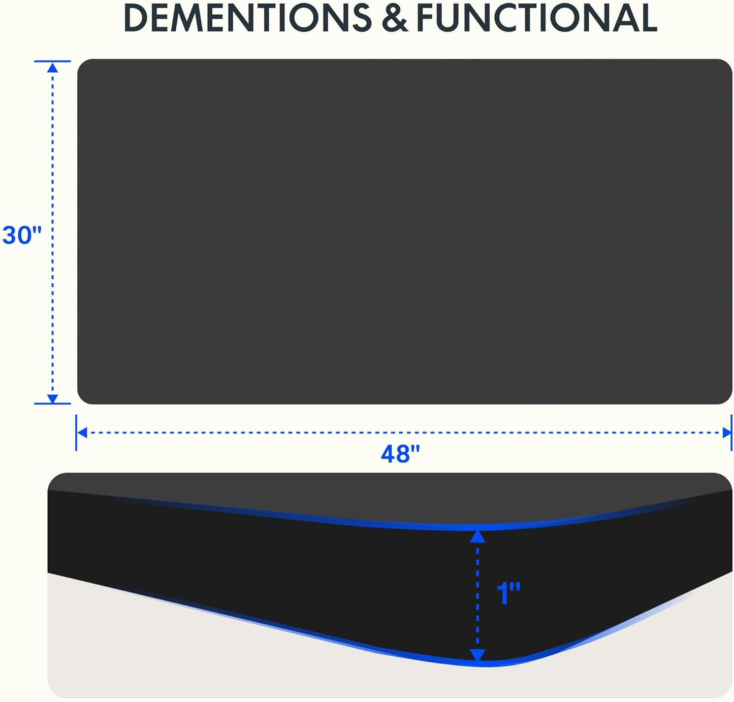 FLEXISPOT EN2 Whole-Piece Standing Desk with Clamp Power Strip, 48 x 30 Electric Stand Up Height Adjustable Desk with Cable Management (Gray Frame + 48" Black Top, 2 Packages)