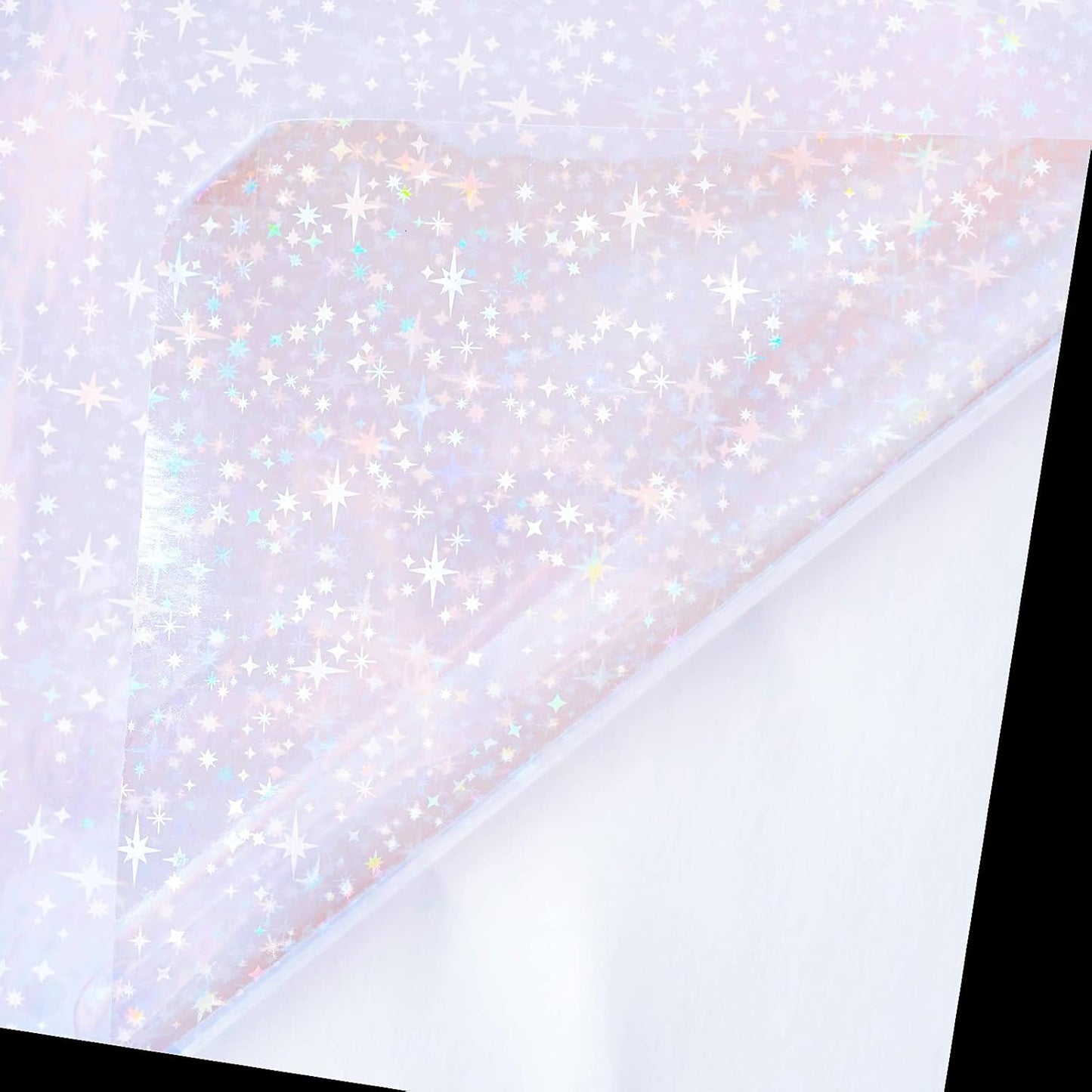 2 Types Transparent Holographic Laminate Sheets Overlay Lamination Vinyl A4 Size Self-Adhesive Holographic Laminate Film Waterproof Vinyl Sticker Paper for DIY Crafts, 10 Sheets 8.25 x 11.7 Inches