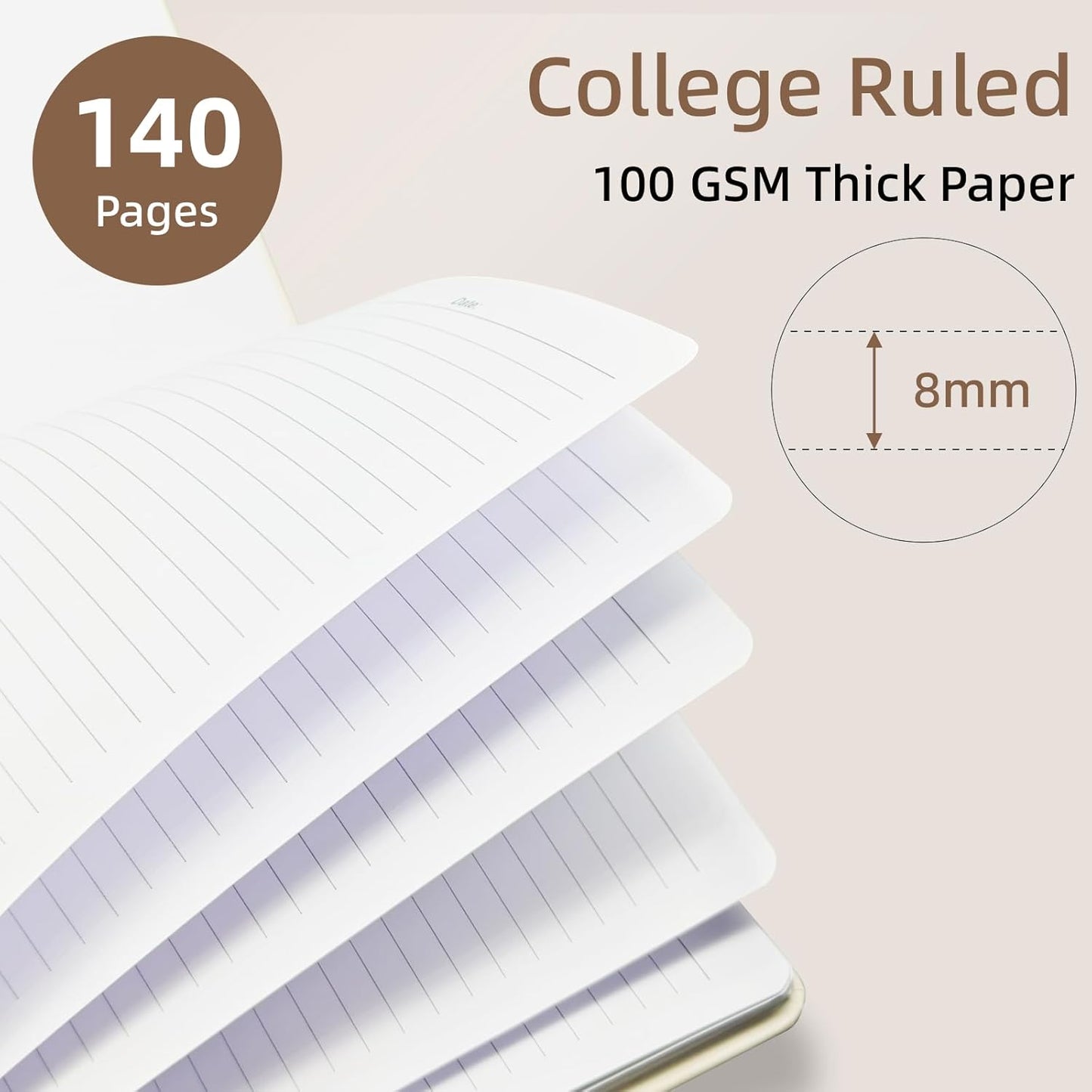 Cute Spiral Notebook journal B5 Aesthetic Pretty Design for Women Girls Kawaii with Pocket, 10 x 7.2 inch, Lined, Green Plants