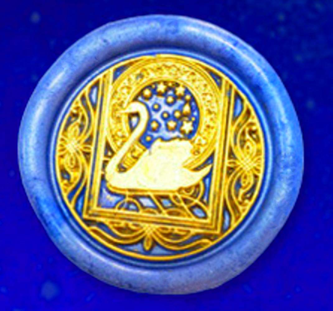 Starry Swan Wax Sealing Stamp with Removable Brass Head Wooden Handle - Retro Vintage Animal Sealing Wax Stamp for Letter Cards Invitations