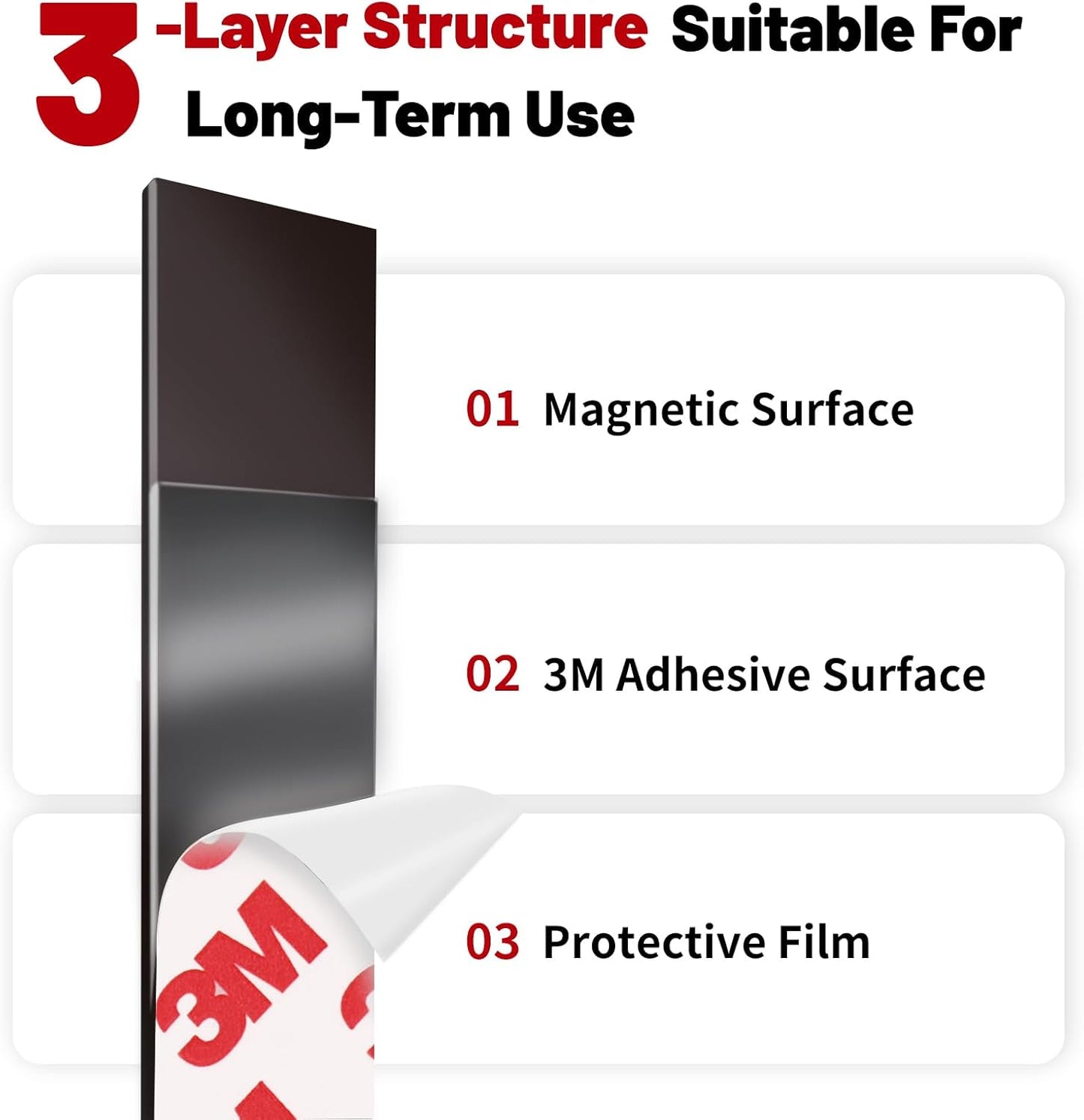 Magnetic Tape - 32 ft x 1 inch Magnet Strip Tape Roll with Strong Adhesive Backing for Kitchen, Office, School Organization, Whiteboards,Fridge(0.07" Thick)