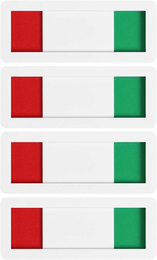 4 Pack Vacant Occupied Office Sign, Blank Privacy Door Sign, Do Not Disturb s, Reserved Empty On Off for Home Restroom Conference Room Hotel Hospital (White, 10x4cm)