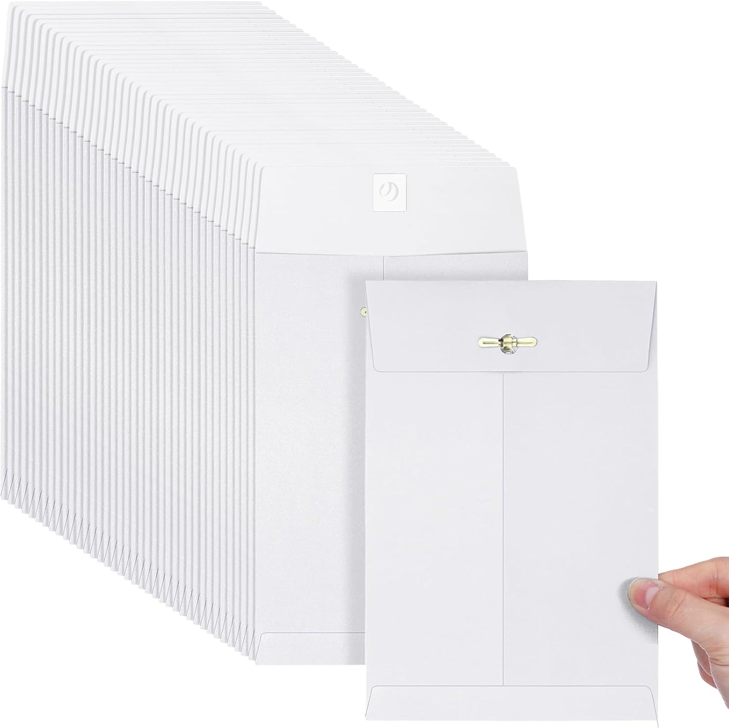 Teling 50 Pcs 5 x 7.5 Manilla Envelopes Clasp Kraft Catalog with Closure for Storing Mailing 28 lb Kraft Envelope Paper for Office Document School Business Home(White)