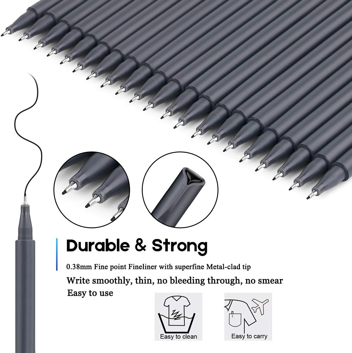 Taotree Journal Planner Pens, 24 Black Fine Point Pens, Ideal for Art, Crafts, Scrapbooks, School, Office, and More