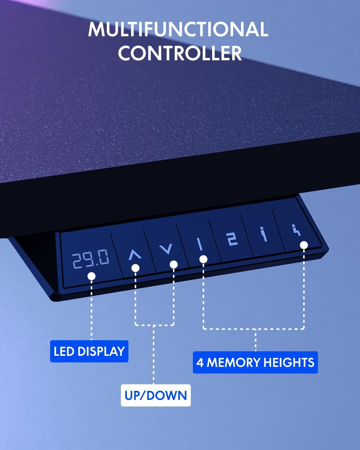 FLEXISPOT 63 x 32 Inch Large Standing Desk, Stand Up Desk with Splice Board, Rising Desks for Home Office, Office Desk with Cup Holder and Headphone Hook (Black Frame + Black Top, 2 Packages)