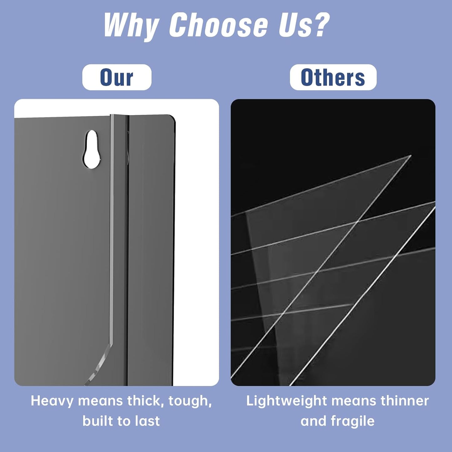 Acrylic Brochure Pamphlet Holder, 3 Magazine Holders and 12 Pamphlet Holders, Wall Mount Display Rack, Trifold Flyer Holder, Literature Organizer for Home, Office, Dual-Tone Clear Front & Black Back