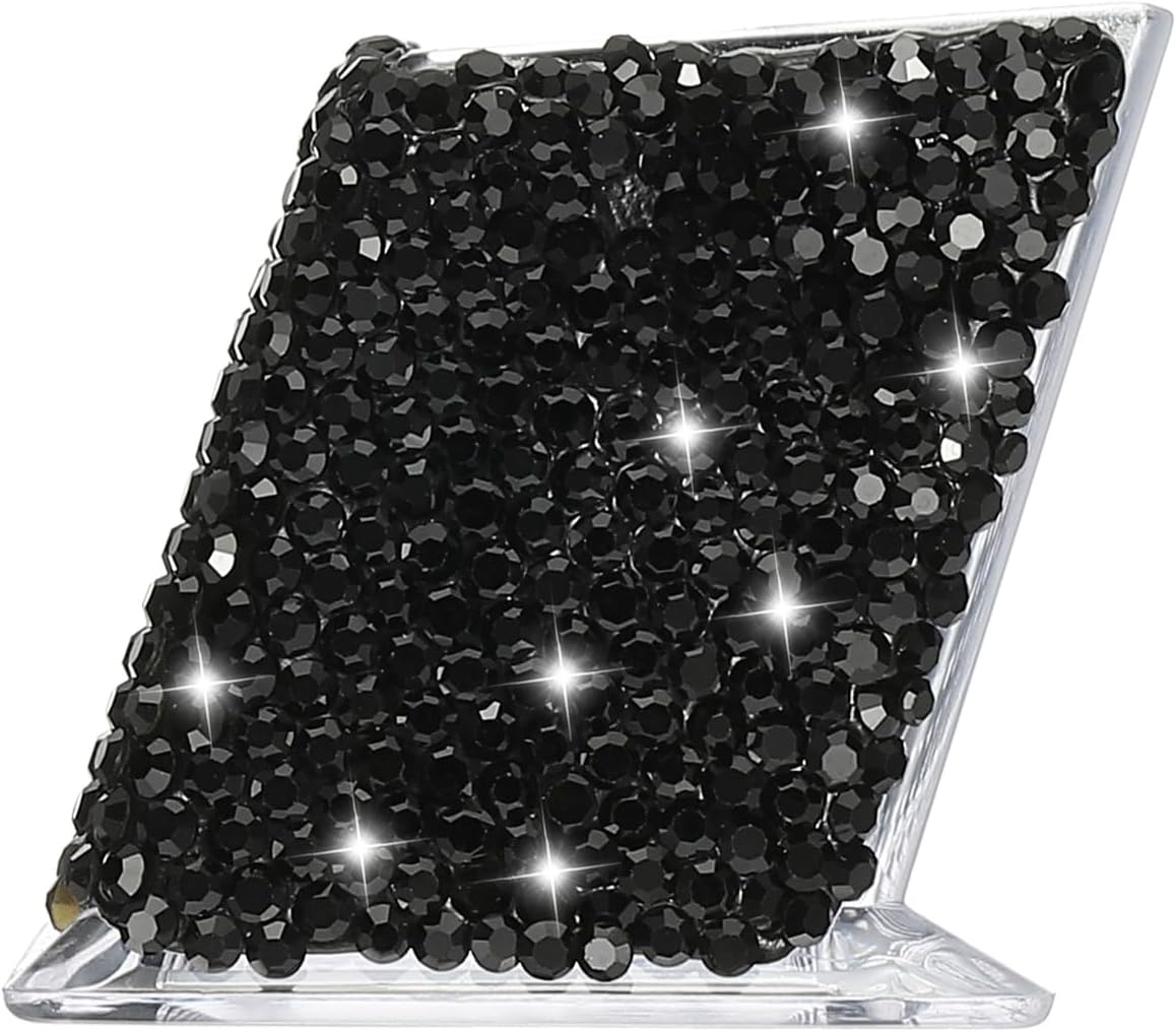 PATIKIL Rhinestone Business Card Holder, Crystal Business Card Holders Bling Business Card Organizer Display Stand for Desktop Desk Office Exhibition, Black