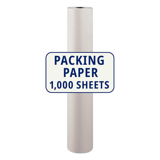 BOX USA Packing Paper Roll 1440'L x 48"W - 1,000 Sheets 17” Long Equivalent - Large White Newsprint for Shipping, Packaging, Storage and Moving Supplies