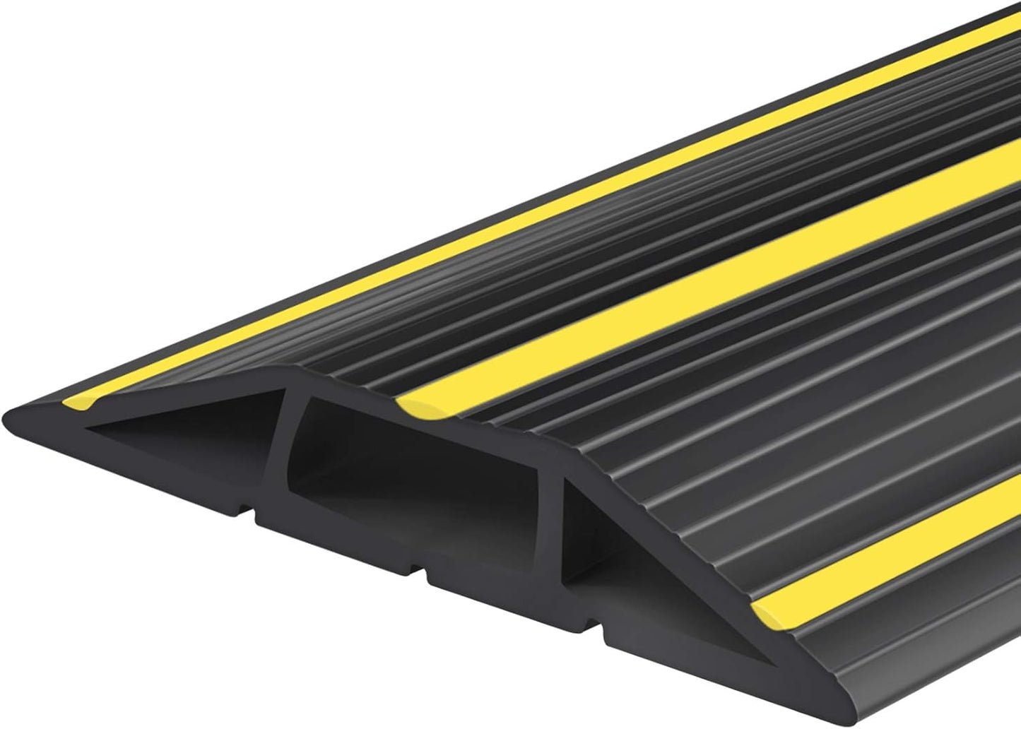 Papillon Cable Protector 3-Channel Heavy Duty Cord Cover - Floor Wire Concealer Easy to Unroll for Home Office Warehouse (10Ft, Black)