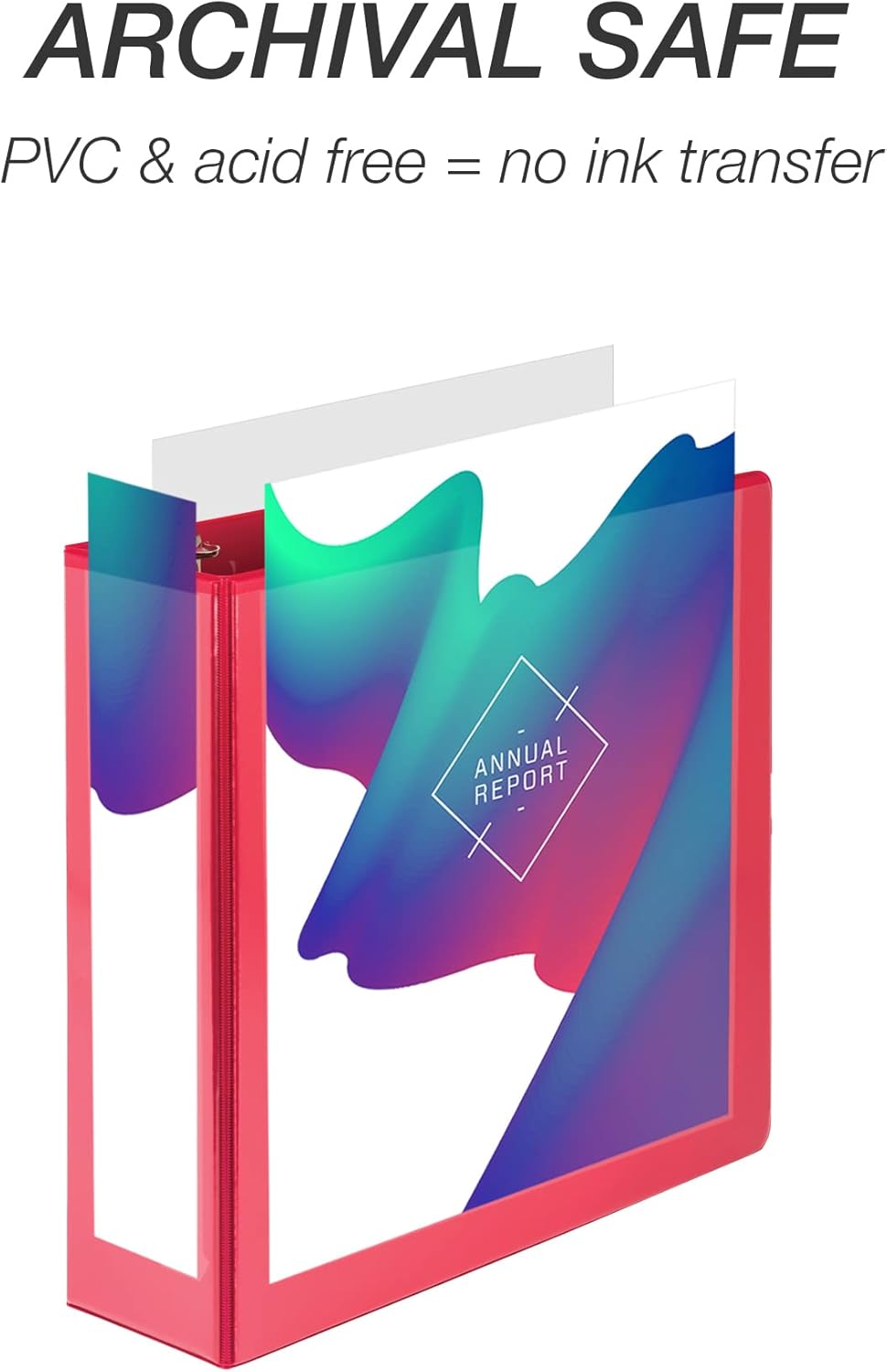 Samsill 4 Inch 3 Ring Binder, Made in USA, Economy Round Ring, Clear View Cover, 675 Sheet Capacity - for Schooo, Home, Office - Ruby Red