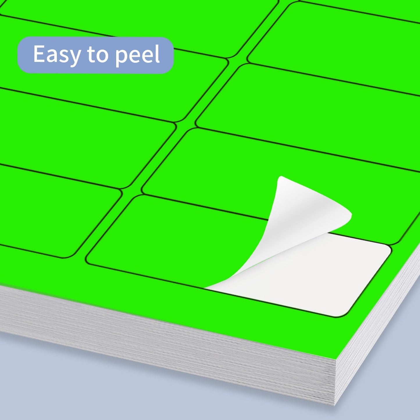 1" x 2-5/8" Address Labels 600 Labels Sticker Paper for Laser/Ink Jet Printer Mailing Labels 8.5"×11" Fluorescent Green 30 per Sheet