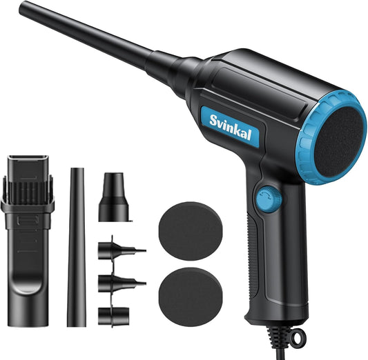 Compressed air Duster Electric 500W, Canned air Replacement, 40000RPM Air Blower, Stepless Speed, an AC dust Blower with 6ounces of Blowing Power for Computer Keyboards etc Electronic Duster