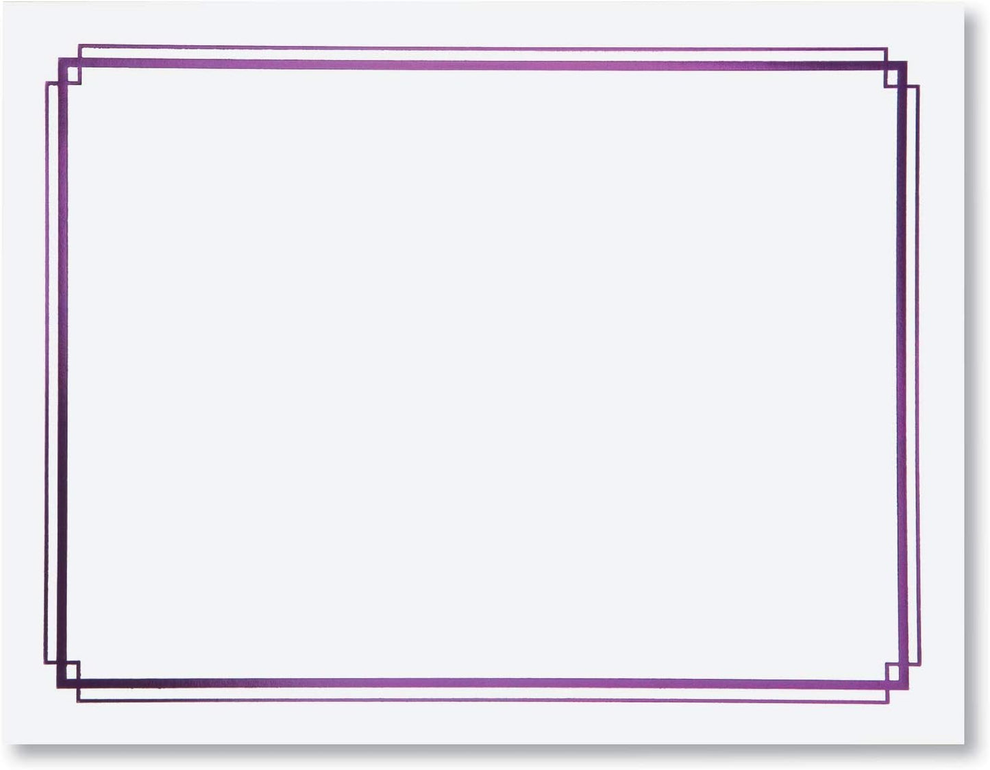 PaperDirect Foil Elegance Specialty Certificates, 50 Sheets of 38lb White Paper, 8½" x 11", Double Purple Foil Border, Perfect for Awards, Students, Employees, Volunteers, Course Completion, Diplomas