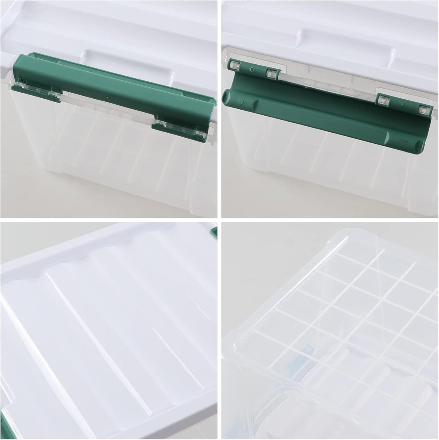 Pekky 20 Quart Clear Storage Bin with Lid, 6 Pack Plastic Latching Container Box