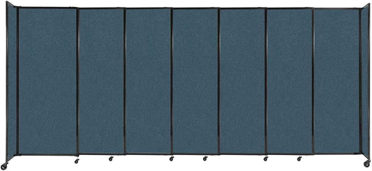 Versare Straightwall Sliding Portable Wall Partition | Freestanding Office Dividers | Locking Wheels | Temporary Room Separator | 15'6" Wide x 6'10" Tall Caribbean Fabric Panels
