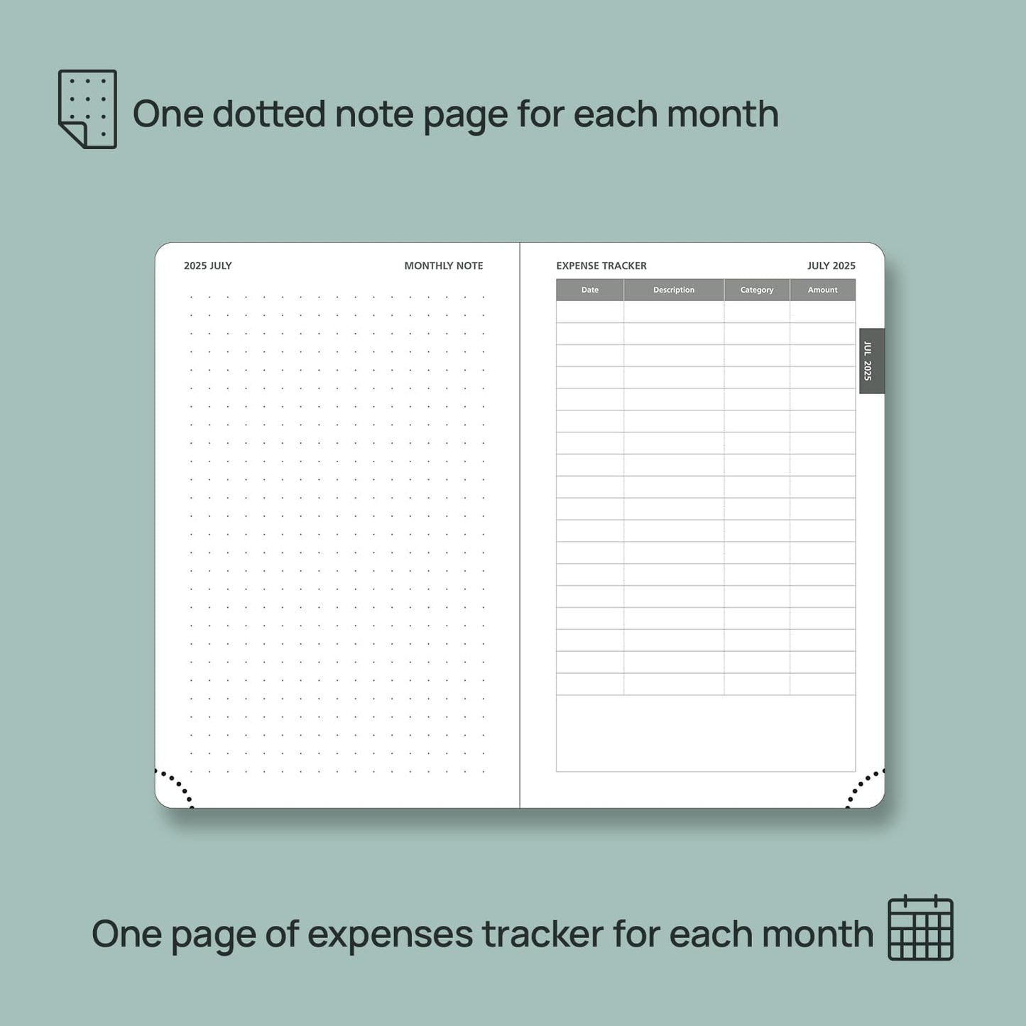 POPRUN Pocket Monthly Planner 2025-2026 (Pocket- 4''x 6.25''Soft Leather Cover) - 18 Month Calendar Book for Purse (Jul.2025-Dec.2026), 100 GSM Thick Paper - Night Sky Blue