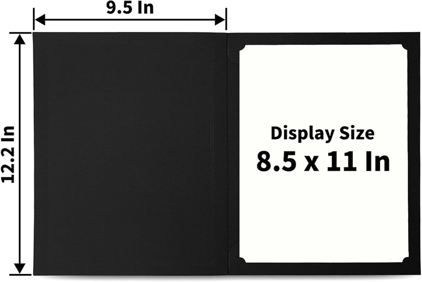 SUNEE Certificate Holders(Black, 50 Packs), Diploma Covers Gold Foil Border, for Letter Size 8.5x11 Certificates, Cardstock, Document Papers