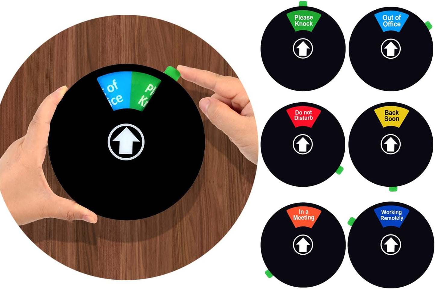 Kichwit Do Not Disturb Sign for Office Door, Working Remotely, In a Meeting, Please Knock, Out of Office, Privacy Sign for Offices, 5 Inch, Black