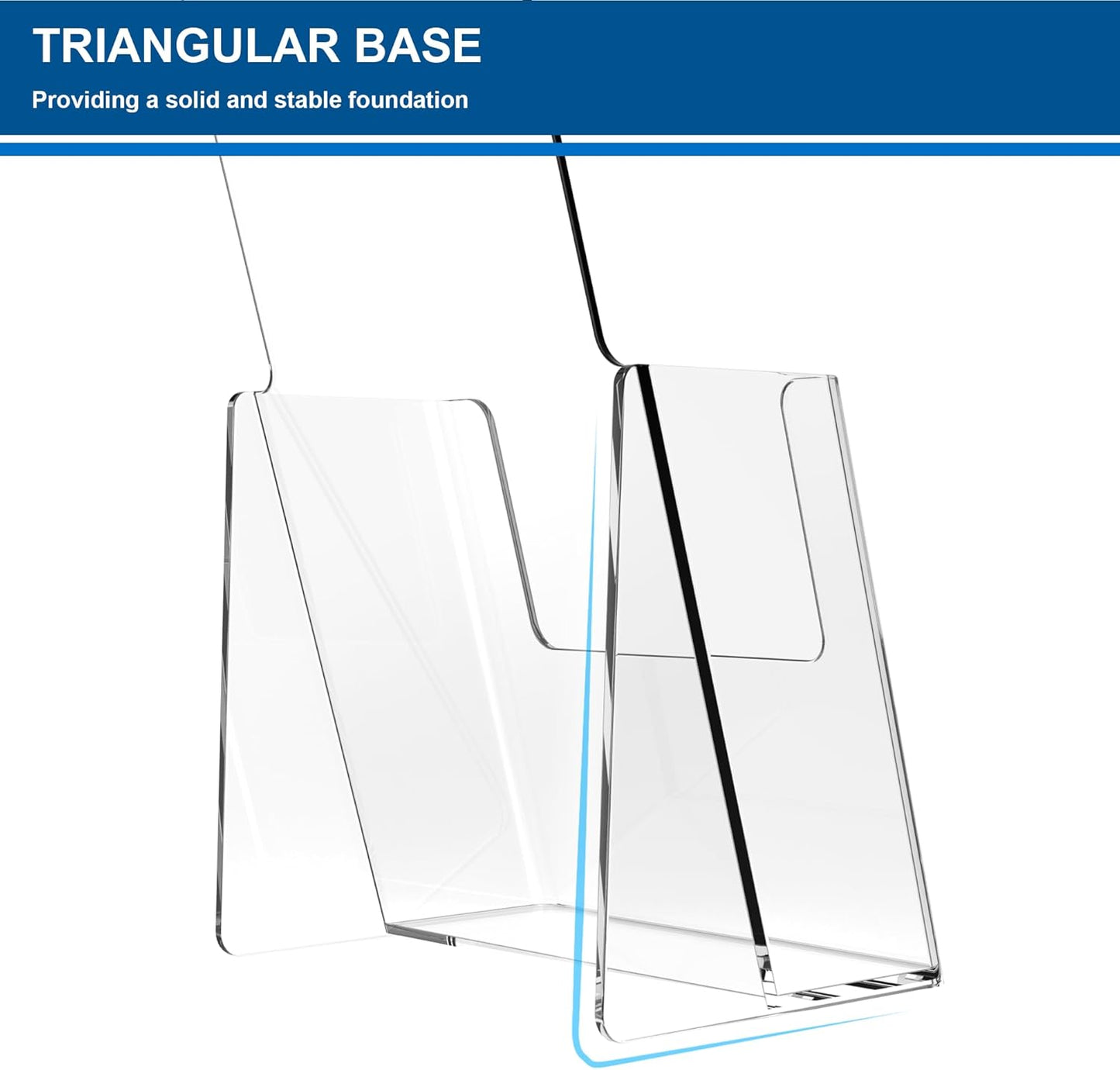 Brochure Holder 4x9 Inch Acrylic Literature Holders Clear Plastic Flyer Display Stand Countertop Use Pamphlet Holder Multi Purpose Organizer for Office, Lobby, Hotels, Trade Shows, 6 Pack