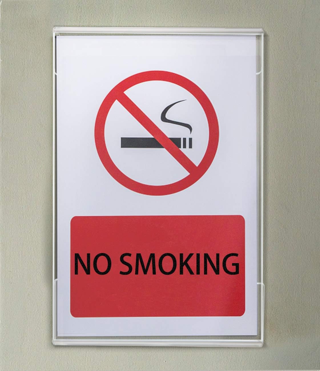 Niubee 11x14 inch Wall Mount Acrylic Sign Holder with Double Sided Adhesive Tape for Office, Home, Store, Restaurant, No Drilling - Vertical (6 Pack)