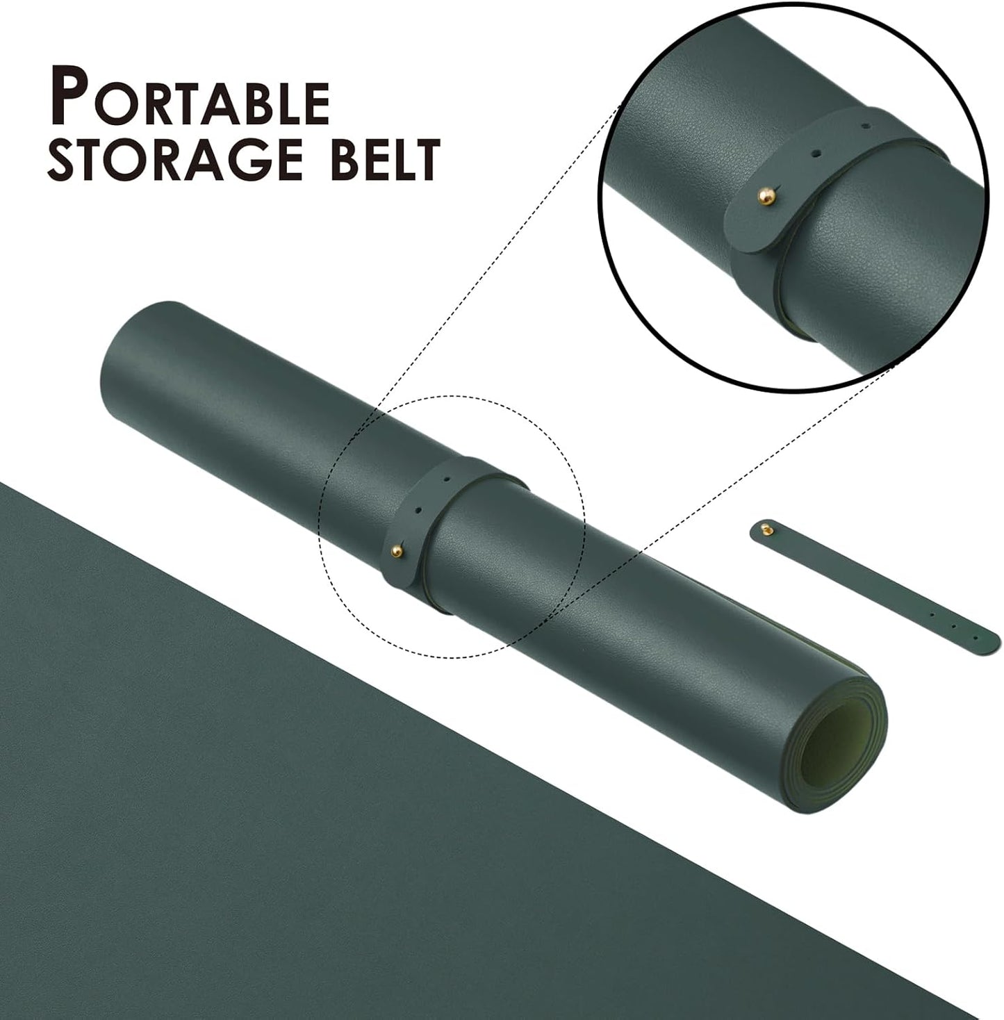 Leather Desk Mat - Non-Slip PU Desk Pad for Office and Home - Desk Organization and Accessories - Ideal for Large Mouse Pad and Desk Mats on Top of Desks (Dark Green,27.6"x 13.8")