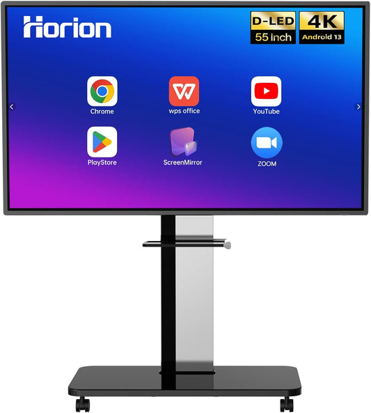 HORION Smart Board,55" 4K UHD Electronic Whiteboard Touch Screen Interactive Led Smartboard Wireless Display, 40-Point, Android 13.0 & Windows, Classroom/Office/Conference(Board & Wall Mount Only)