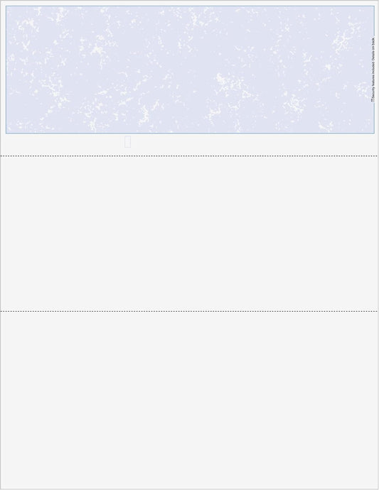 Classic Laser Top Business Check, Blank Computer Top Check Paper Marble Background (Reflex Blue)