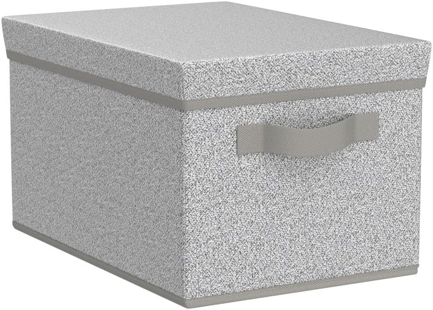 GRANNY SAYS Storage Bins with Lids, Keepsake Memory Box, Storage Basket with Lid, Closet Storage Organizer Bins, Decorative Storage Boxes, Gray, 3-Pack
