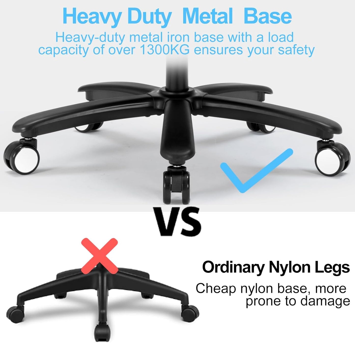 Office Chair, Ergonomic Desk Chair with Adjustable Lumbar Support, High Back Mesh Computer Chair with Heavy Duty Metal Base, Executive Chair for Home Office