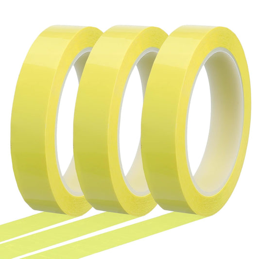 MECCANIXITY Whiteboard Tape 3/4" x 72 Yard Pinstripe Graphic Chart Line Grid Marking Tapes for Classroom Office Dry Erase Board Art, Light Yellow, Pack of 3