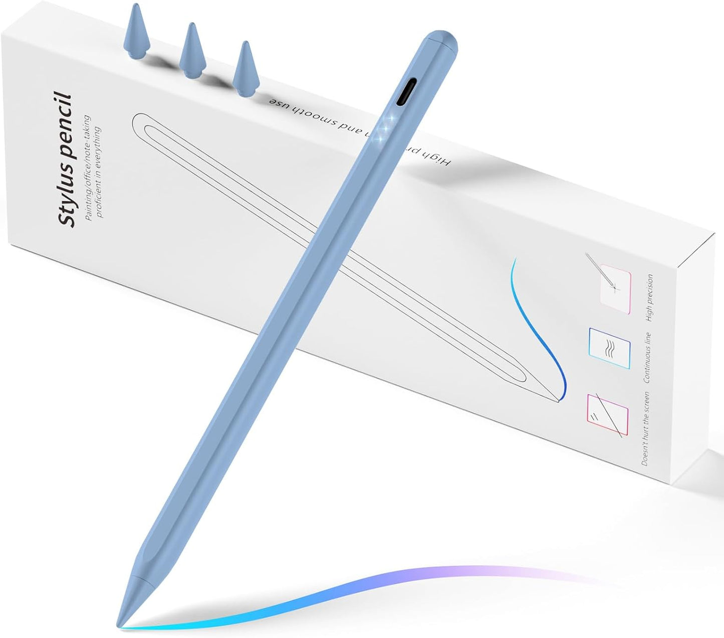 Stylus Pen for iPad, Fast Charging Pencil for Tablet with Palm Rejection, Tilt Sensitivity for iPad 6-10, Pro 11"/12.9"/M4, Air 3/4/5/M2, Mini 5/6, Blue