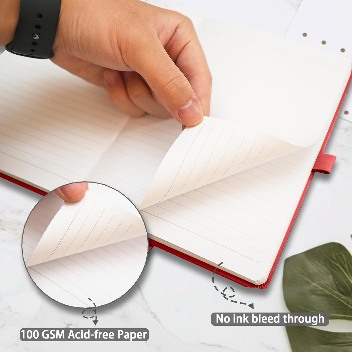 Hardcover Notebooks, A5 Lined Journals Notebook for Writing 160 Pages, 8.2 x 5.5 inch, Classic Ruled Notebooks for College/Work/Travel (Red, 1 Pack)