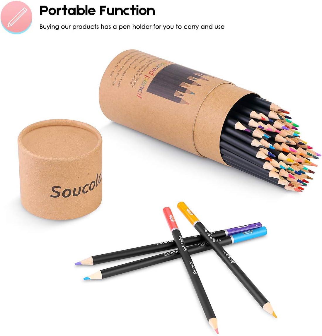 Soucolor 72 Colored Pencils Set - Premium Art Supplies for Kids, Students & Adults - Vibrant Colors, Smooth Writing, Easy Blending and Shading, Perfect for Coloring Books, Sketching & Drawing Pads